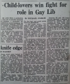 26th August 1975: Child-lovers win fight for role in Gay Lib (The Guardian)[85]