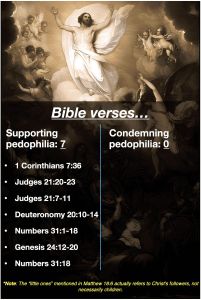 Pedophobic Christians didn't read the Bible (christianity, religion, conservatives, table, reply, response, hypocrisy, red pill, lies, red blue pill)