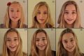 The same female face aged 11, 12, 13, 14, 15, and 16 years.