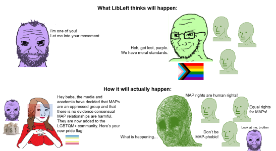 From soyjak.party (liberal, leftist, lgbt, coom, soy, gay, progress, pride, MAPs, mapphobia)